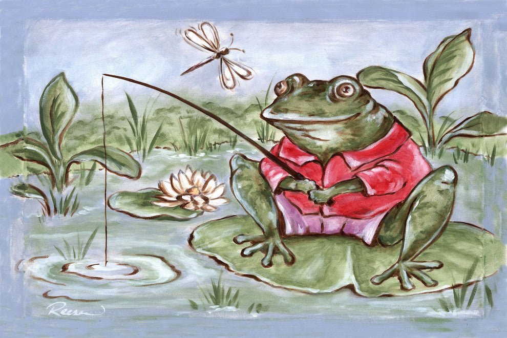Marmont Hill, "Freddie Gone Fishing" by Reesa Qualia on Wrapped Canvas, 18x12