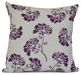 18x18", Floral Outdoor Pillow, Purple