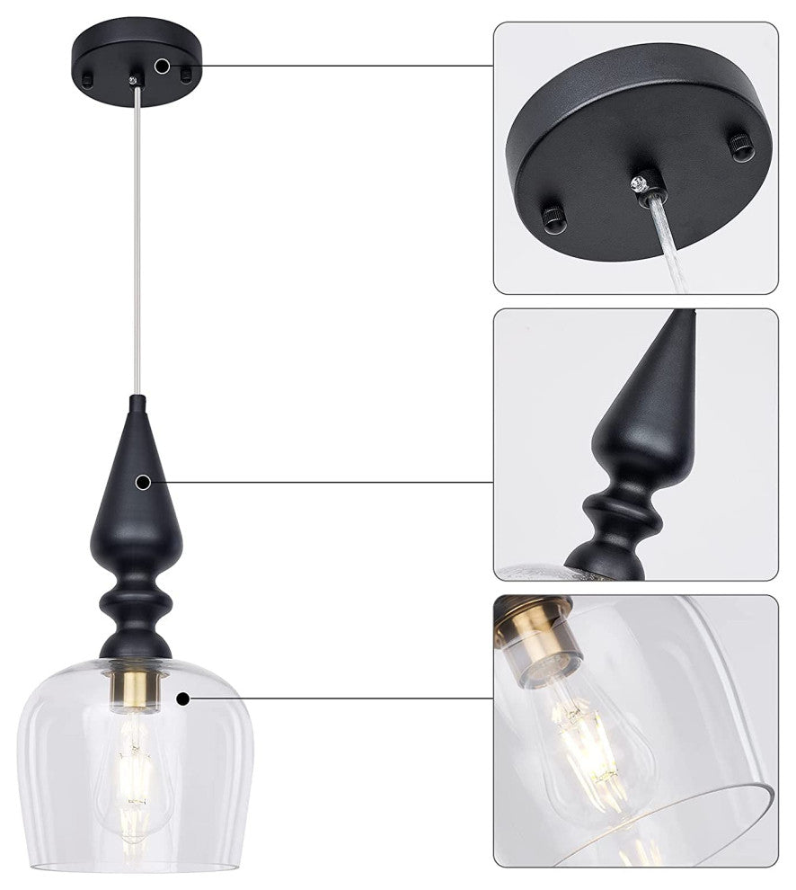 Black Pendant Light, Glass