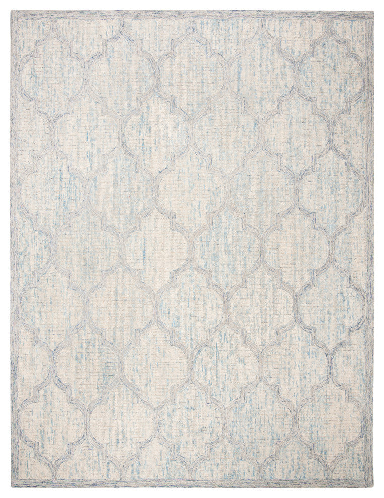 Safavieh Couture Abstract Collection, ABT474 Rug, Ivory/Light Blue, 10'x14'