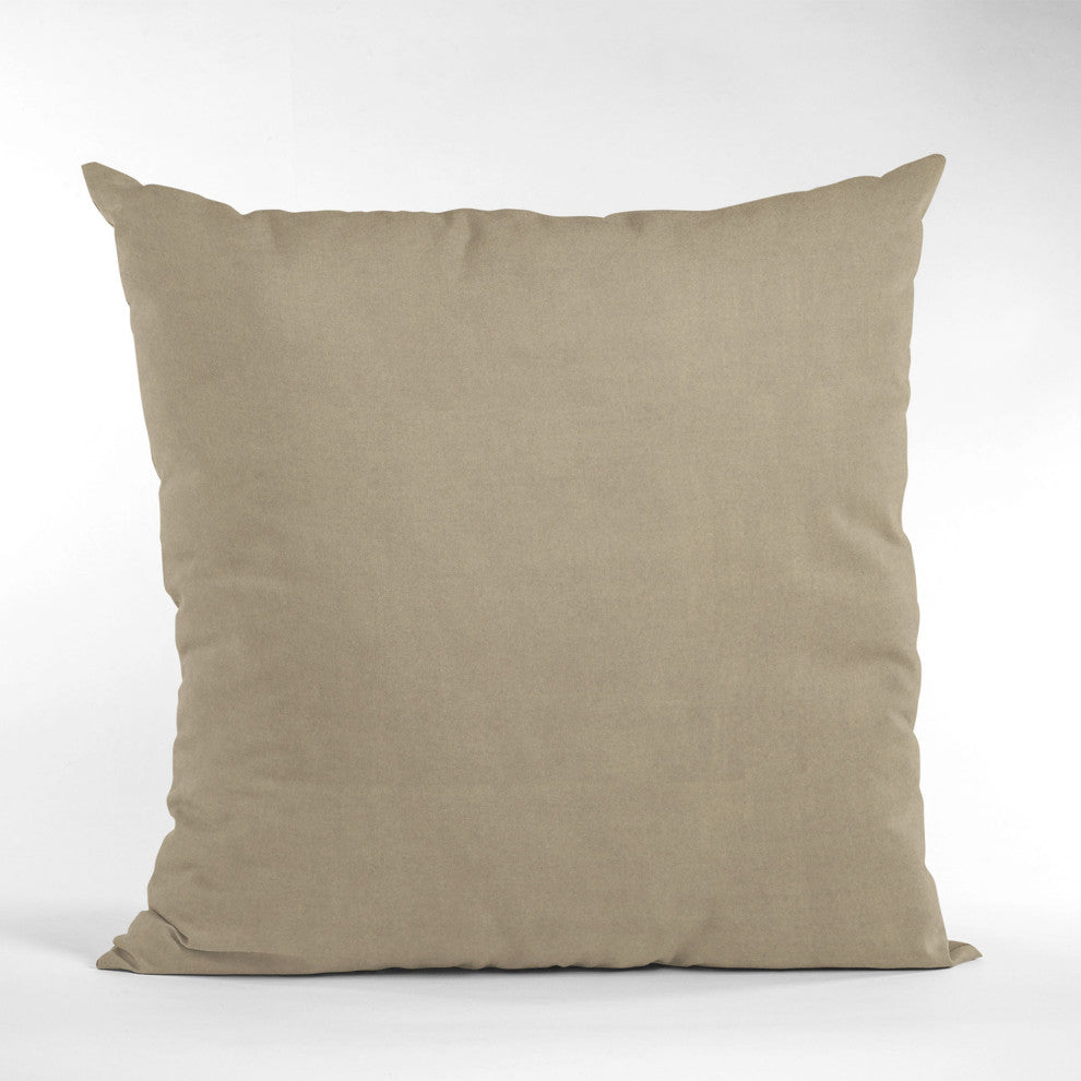 Brown Solid Shiny Velvet Luxury Throw Pillow, Double sided 16"x16"