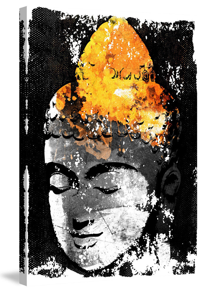 Marmont Hill, "Buddha Black Gold" by Rick Martin Print on Wrapped Canvas, 24x36