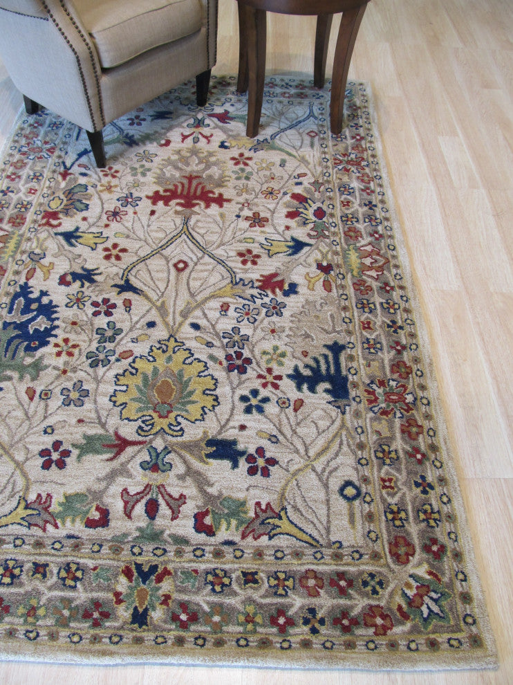 Ivory Traditional Oriental Morris Area Rug