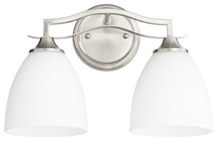 Quorum Lighting 5027-2-65 Jardin Transitional Vanity Light, Satin Nickel