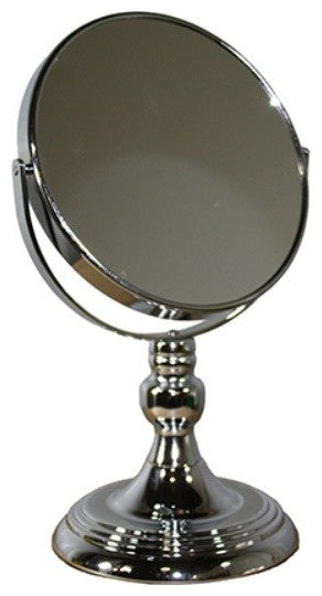 Vintage Pedestal Chrome 7X Magnification Vanity Mirror