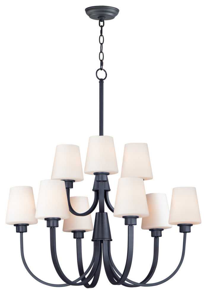 Maxim 11826SW Shelter 9 Light 30"W Chandelier - Black