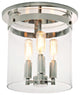 Roxbury three light cylinder glass flushmount