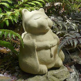 Meditating Buddha Cat Cast Stone Garden Statue