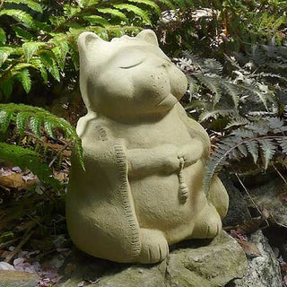 Meditating Buddha Cat Cast Stone Garden Statue