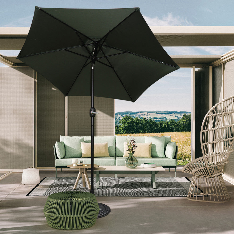 Davee Furniture 7.5 Ft Orange Market/Patio Umbrella with Tilt and Crank, Green