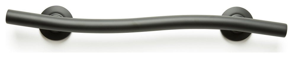 Wave Design Shower Grab Bar, Matte Black, 36"