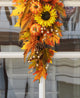 26"H Sunflower Pumpkin Leaf Swag