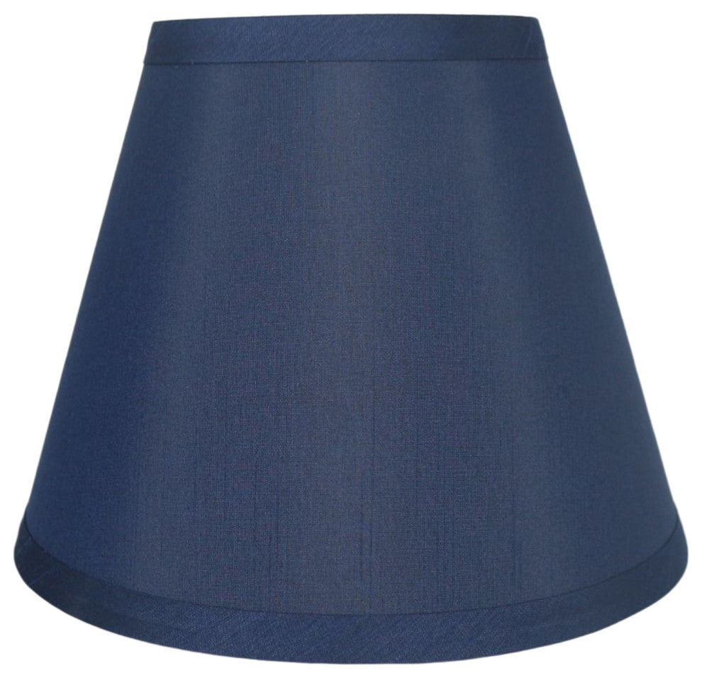 Hardback Faux Silk Coolie Lamp Shade, 5x9x7", Cream, Navy Blue Silk, Single