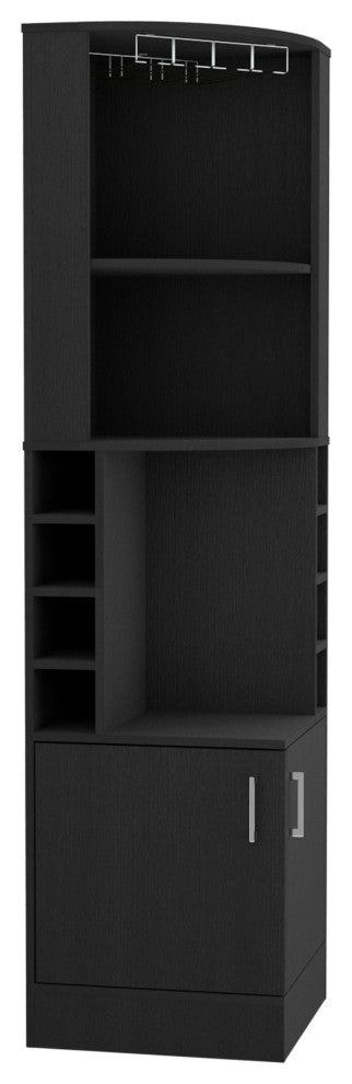 DEPOT E-SHOP Cairo Corner Bar Cabinet, Black