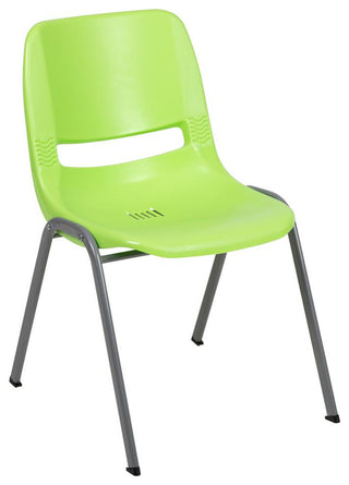 HERCULES Series 880 lb. Capacity Green Ergonomic Shell Stack Chair with Gray...