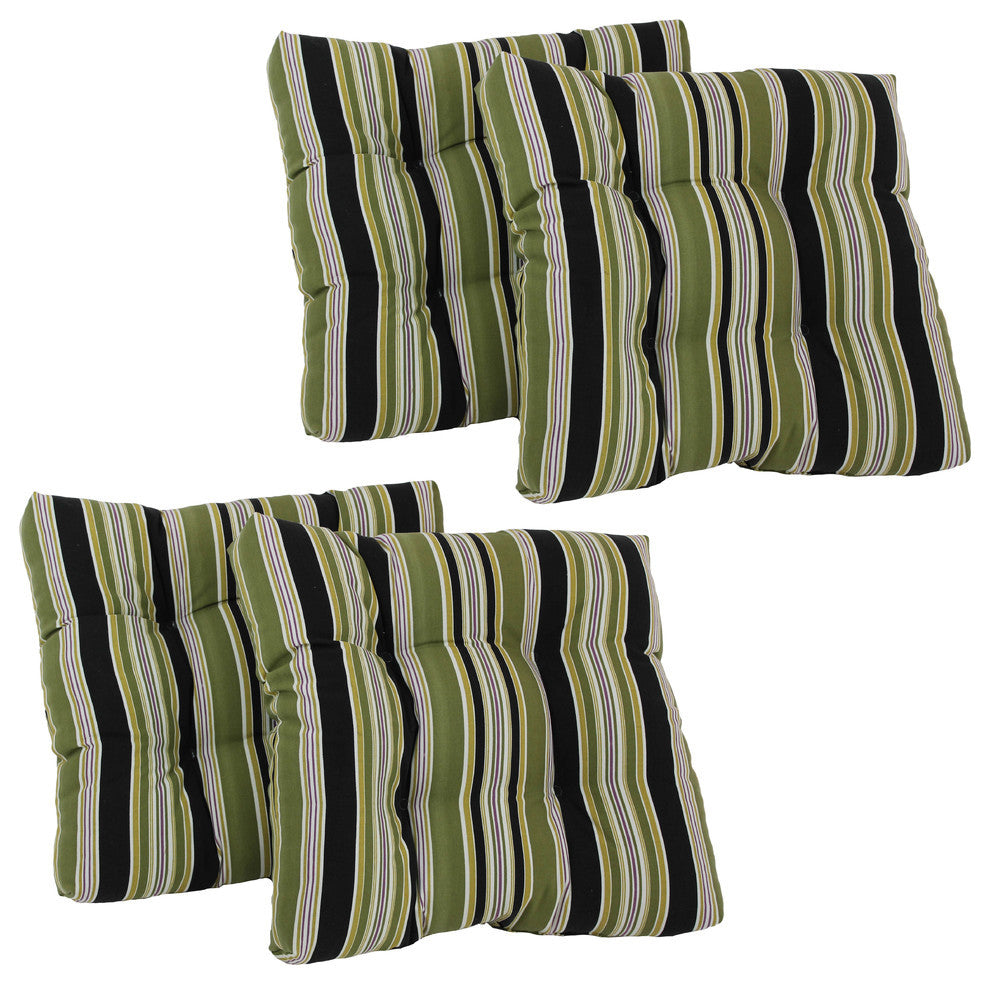 19" Squared Tufted Dining Chair Cushion, Set of 4, Eastbay Onyx