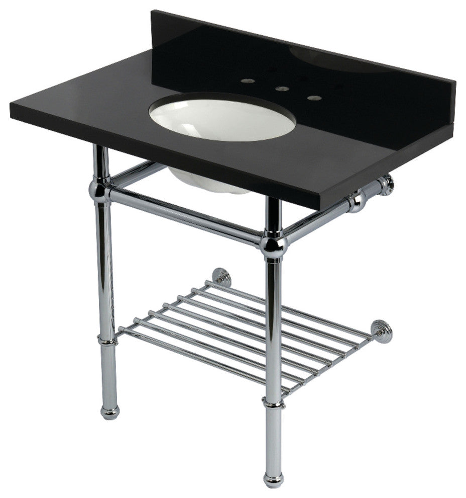 KVPK36KBB1 36" Console Sink with Brass Legs (8-Inch, 3 Hole)