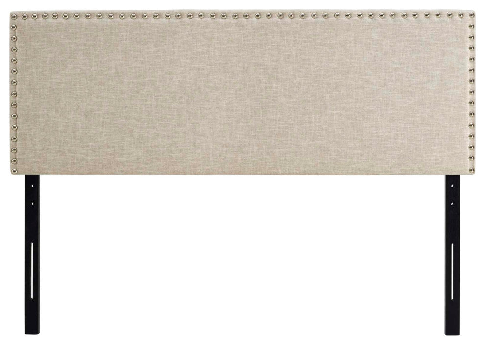 Beige Phoebe Queen Upholstered Fabric Headboard
