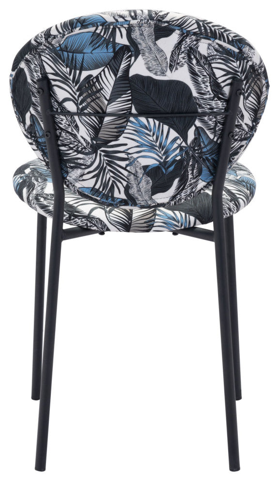 Side Dining Chair, Set of 2, Steel Metal, Fabric, Black, Bar Kitchen Pub Bistro