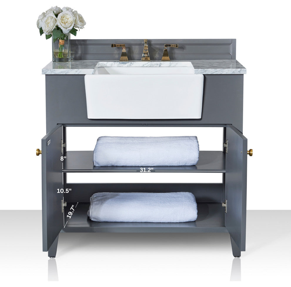 Adeline Vanity Set, Sapphire Gray, 36", Single Sink