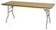 Modern Folding Table, Steel Legs With Rectangular Polyurethane Top & Rubber Edge