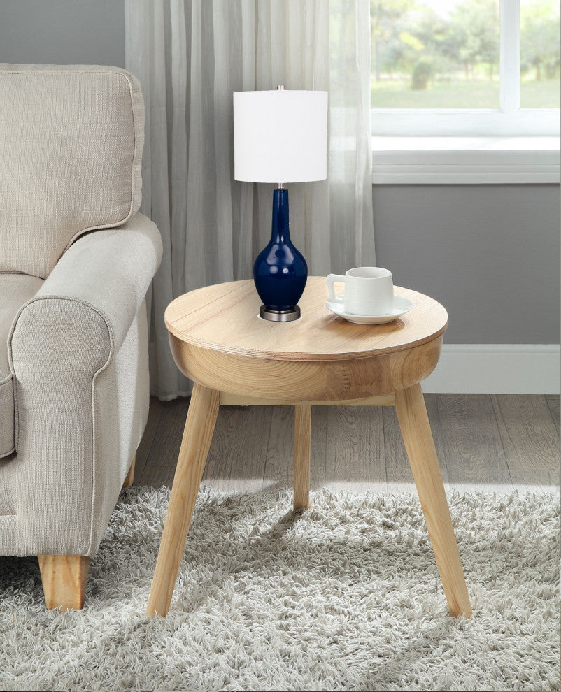 Set of 2 Cobalt Blue Modern Glass Table Lamps