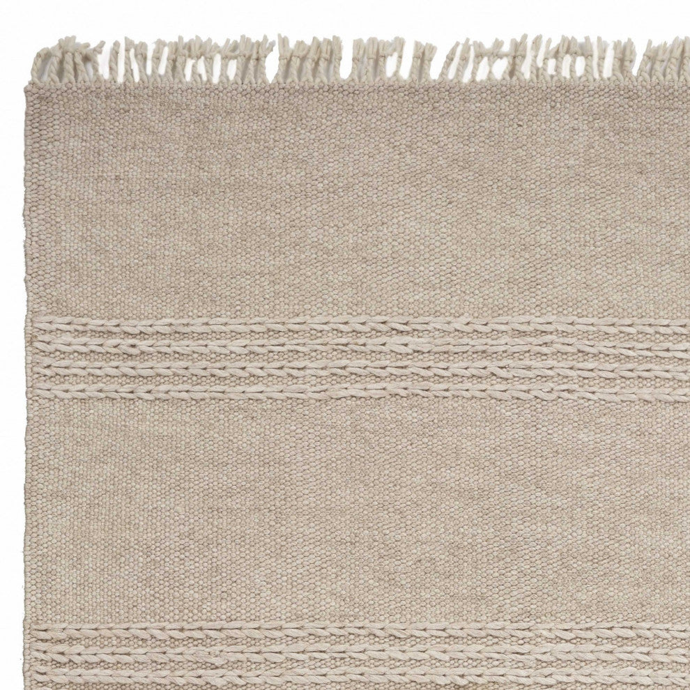 HomeRoots 7' x 9' Wool Natural Area Rug