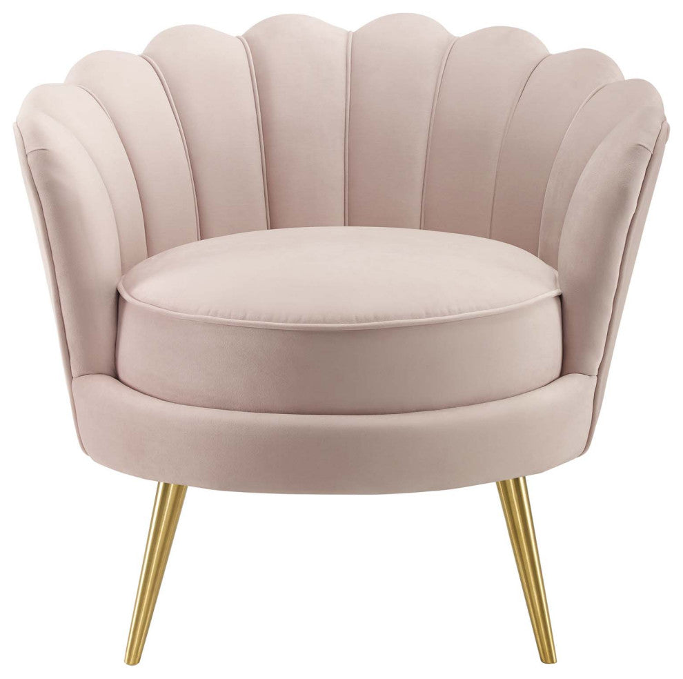 Admire Scalloped Edge Performance Velvet Accent Armchair by Modway