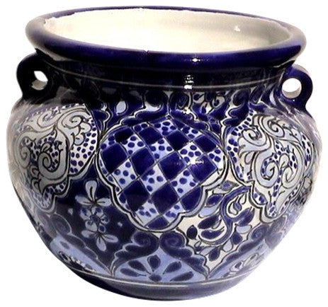Blue Talavera Ceramic Pot