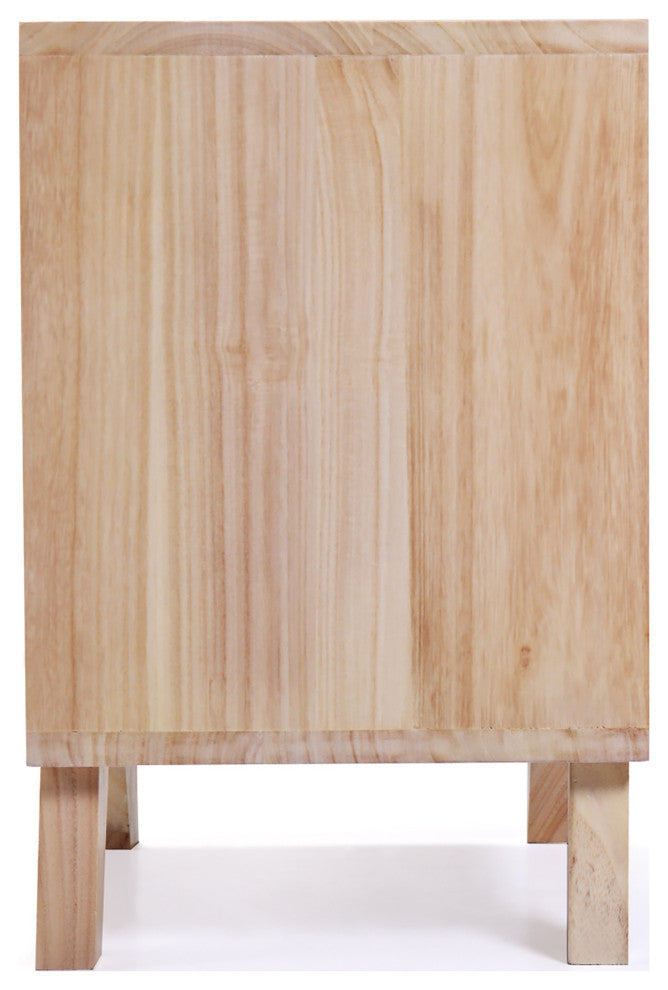 2 Set 2-Drawer Wood Nightstand in White