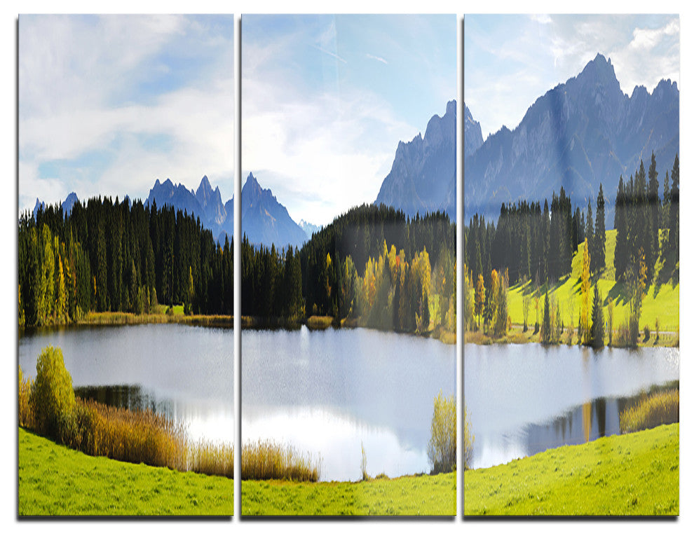 "Panorama Landscape in Bavaria" Photo Metal Wall Art, 3 Panels, 36"x28"