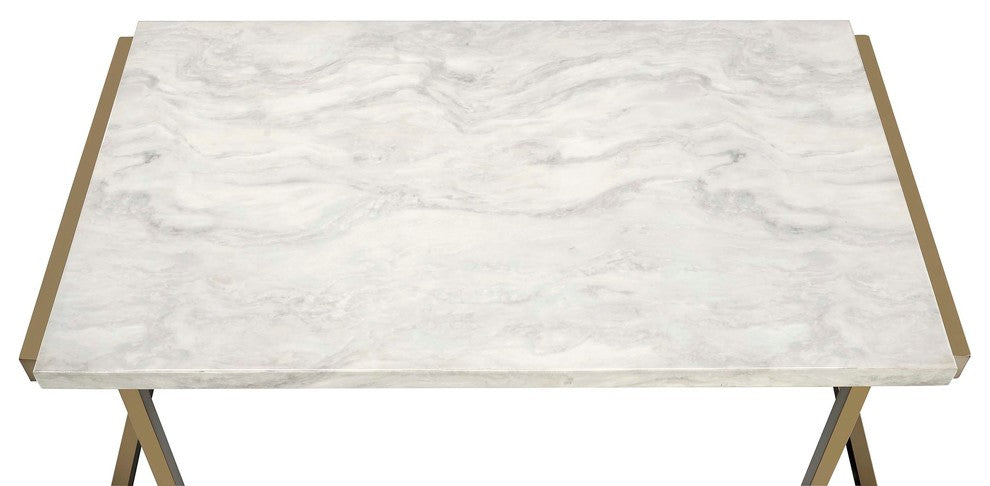 Conella End Table with Faux Marble Top
