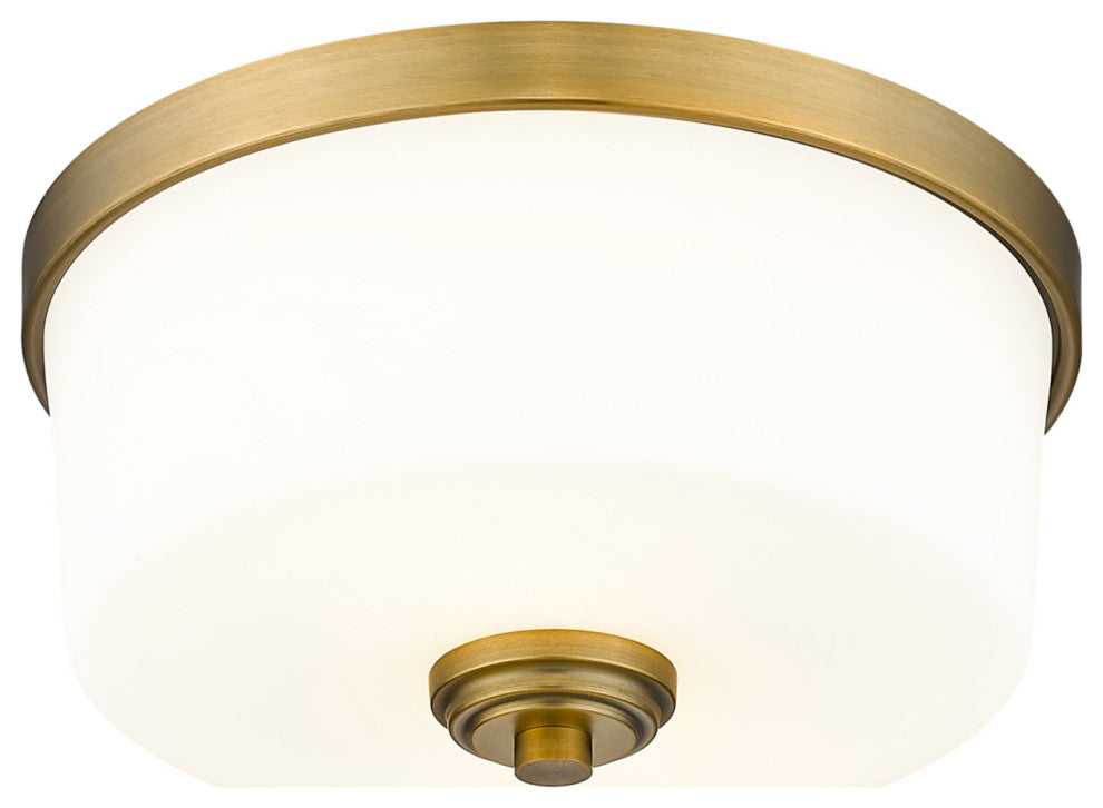 Z-Lite 220F2 Arlington 2 Light 12"W Flush Mount Drum Ceiling - Matte Black