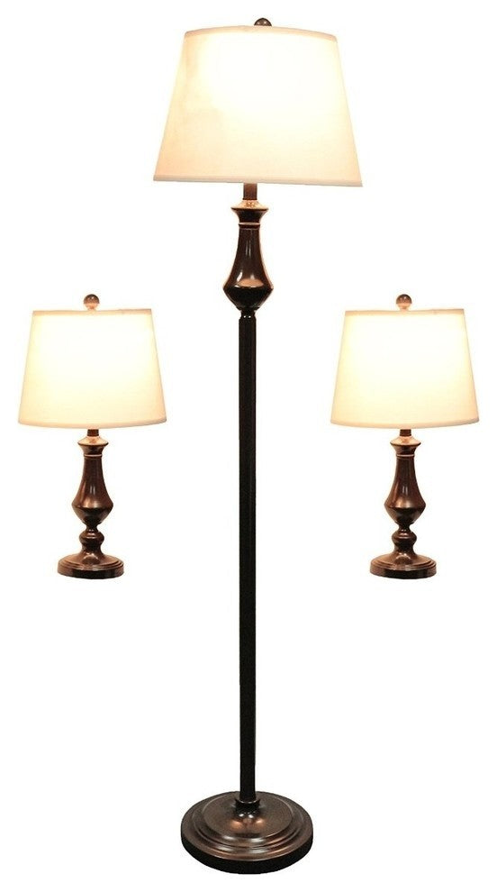 3-Piece Grant Lamp Set, Oil-Rubbed Bronze