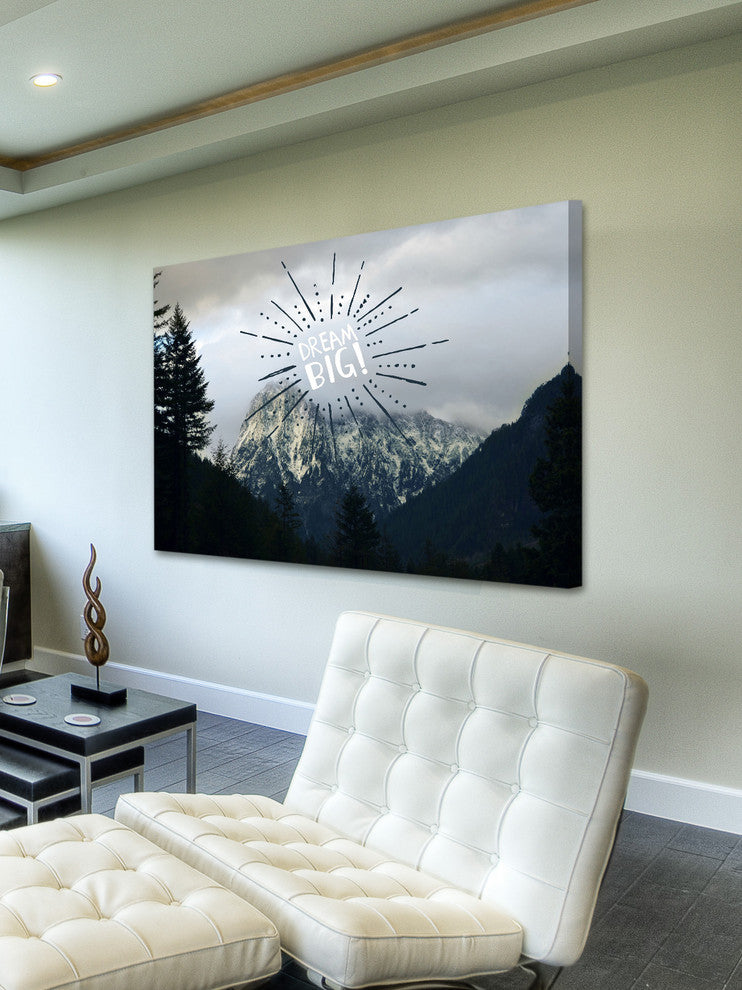"Dream Big Text" Painting Print on Wrapped Canvas