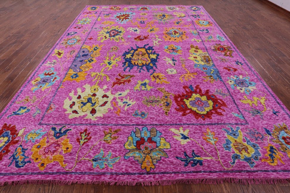 Turkish Oushak Handmade Wool Rug 9' 11" X 14' 0" - Q16116