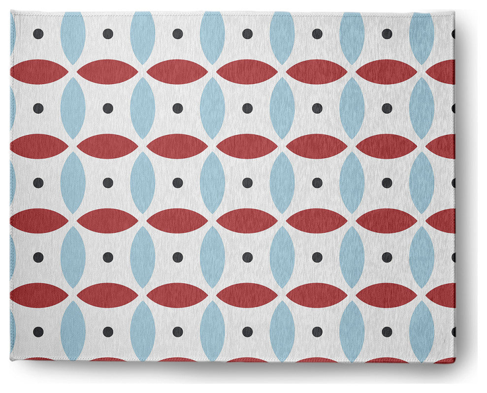 Geometric Spring Chenille Rug, Ligonberry Red, 8'x10'