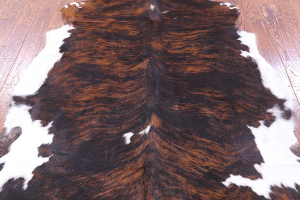 6' 7" X 6' 4" Brindle Natural Cowhide Rug C2365