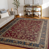 Sariya Transitional Oriental Red Rectangle Area Rug, 8'x10'