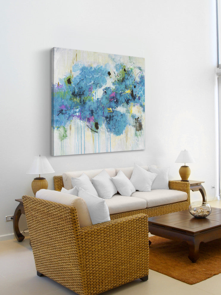 "Center Piece I 2" by Julie Joy Painting Print Wrapped Canvas, 40x40