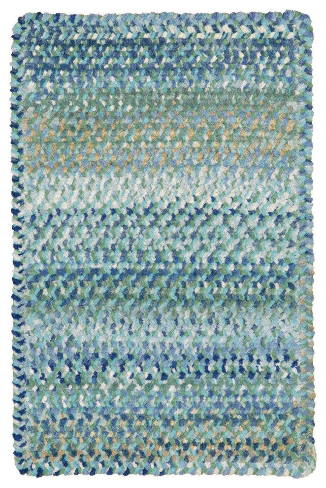 Capel Ocracoke Light Blue 0425_425 Braided Rugs - 27" X 9' Runner Cross Sewn Rec