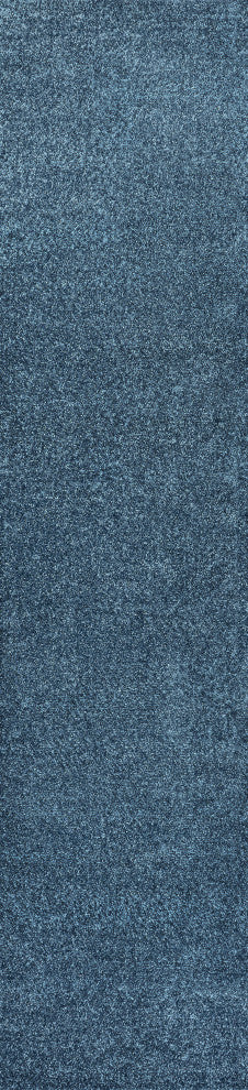 Haze Solid Low-Pile Turquoise 2 ft. x 14 ft. Runner Rug