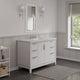 Elizabeth 48" Single Sink Carrara White Marble Vanity, Pure White