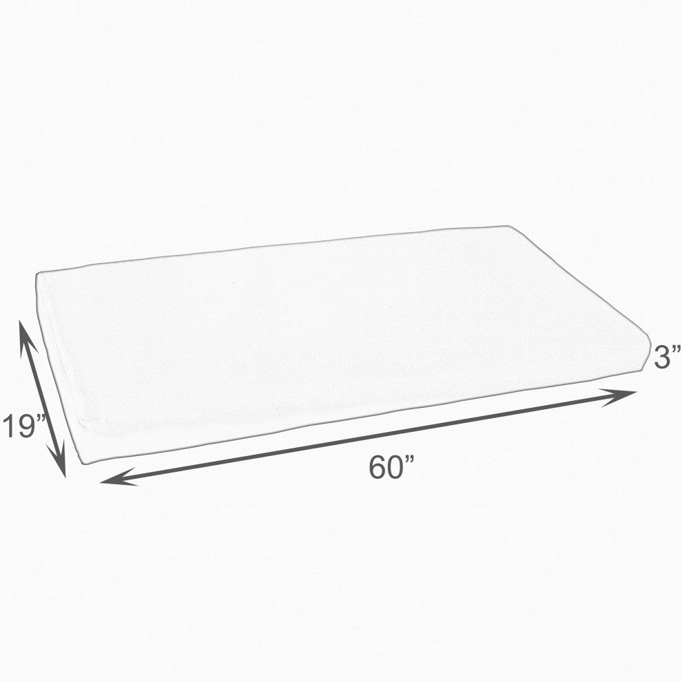 Sorra Home Gardenia Seaglass Outdoor/Indoor Bench Cushion 60"x19"x3"