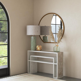 Uttermost Genara Bone White Carved Console Table