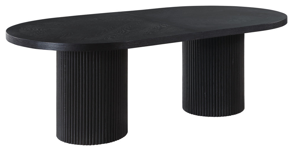 Belinda Oak Wood Dining Table, Black