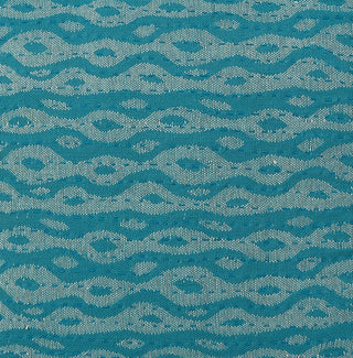 Artisan Hand Loomed Cotton Square Pillow, Blue Ocean Design, 24"