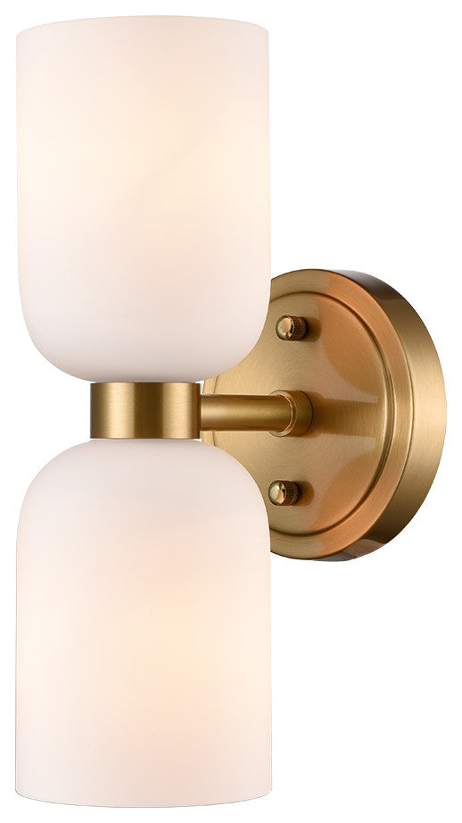 Modern Gold Wall Sconce With Milky Glass
