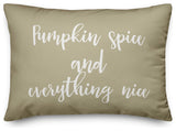 Pumpkin Spice and Everything Nice Lumbar Pillow, Beige, 14"x20"