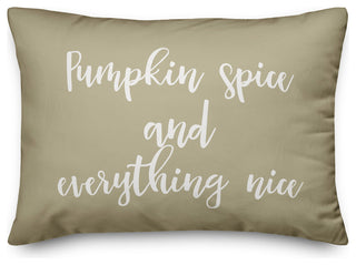 Pumpkin Spice and Everything Nice Lumbar Pillow, Beige, 14"x20"